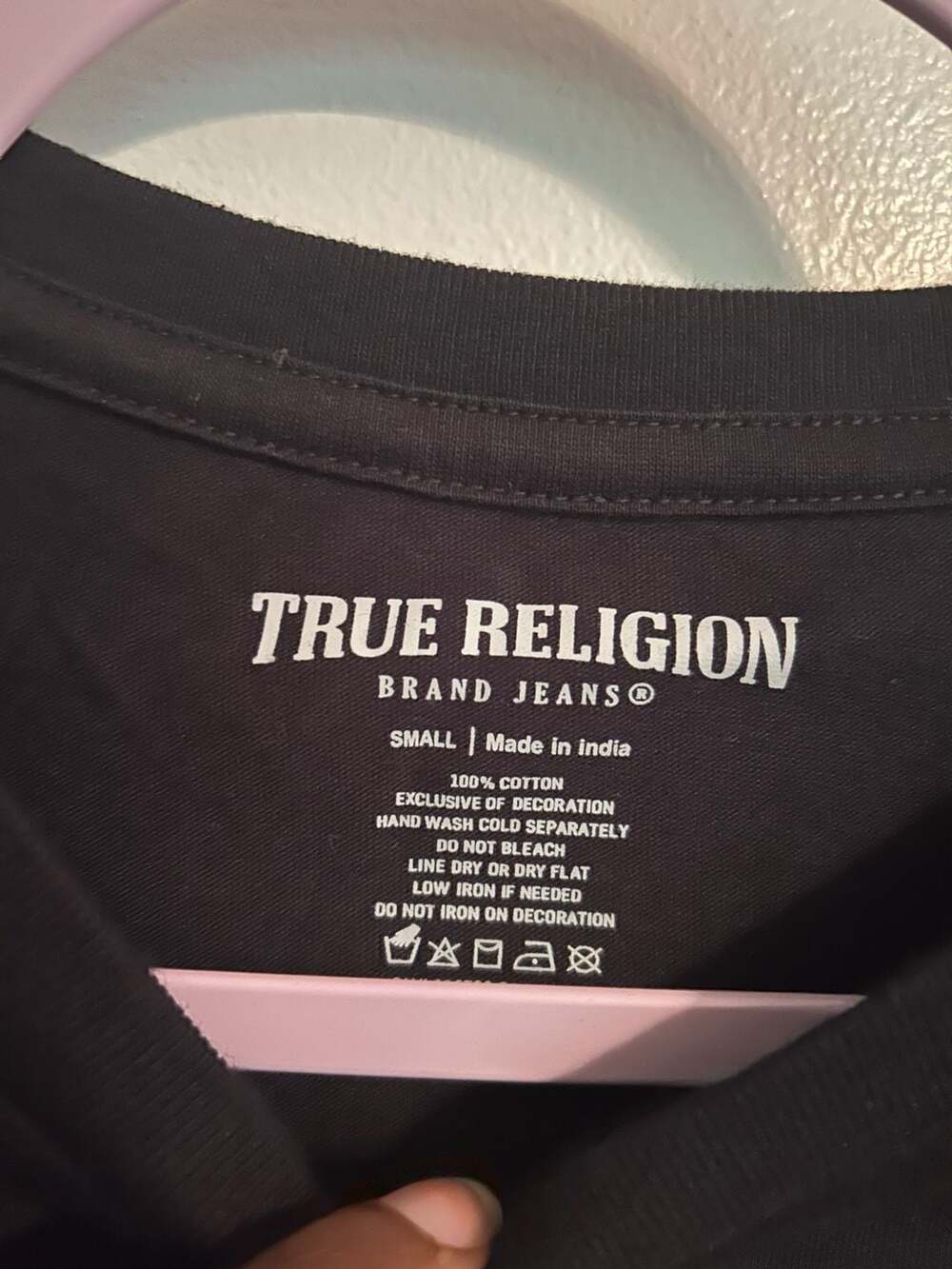 True Religion Women's Tiger Graphic Baby Tee in Jet Black - Picture 4 of 4